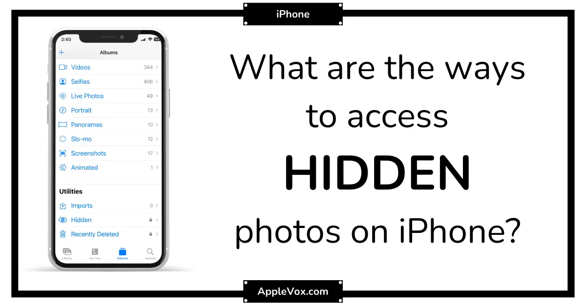 how to access hidden photos on iphone