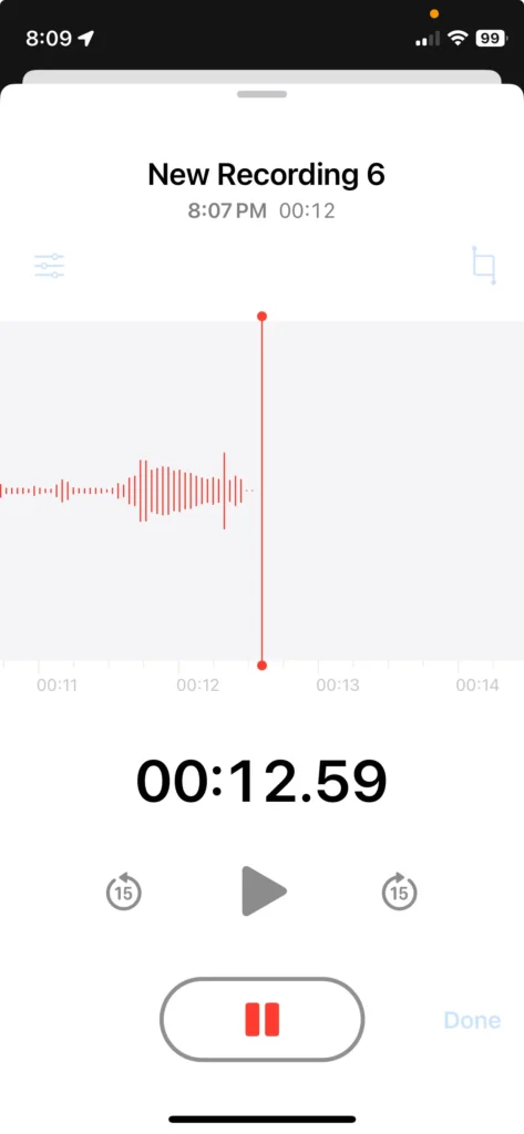 iphone pause voice memo