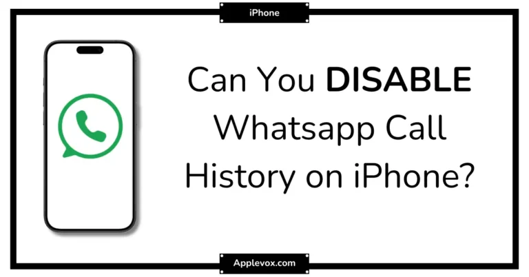 How to Disable Whatsapp Call History on Iphone